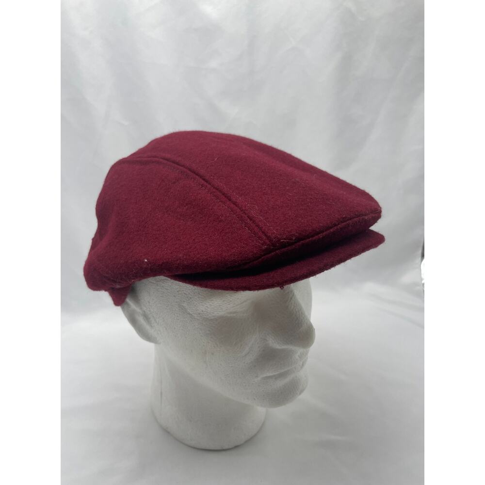 Woolrich‎ Hat Cap Newsboy Size Large Red Wool Blend Flat Cabbie Driver Mens